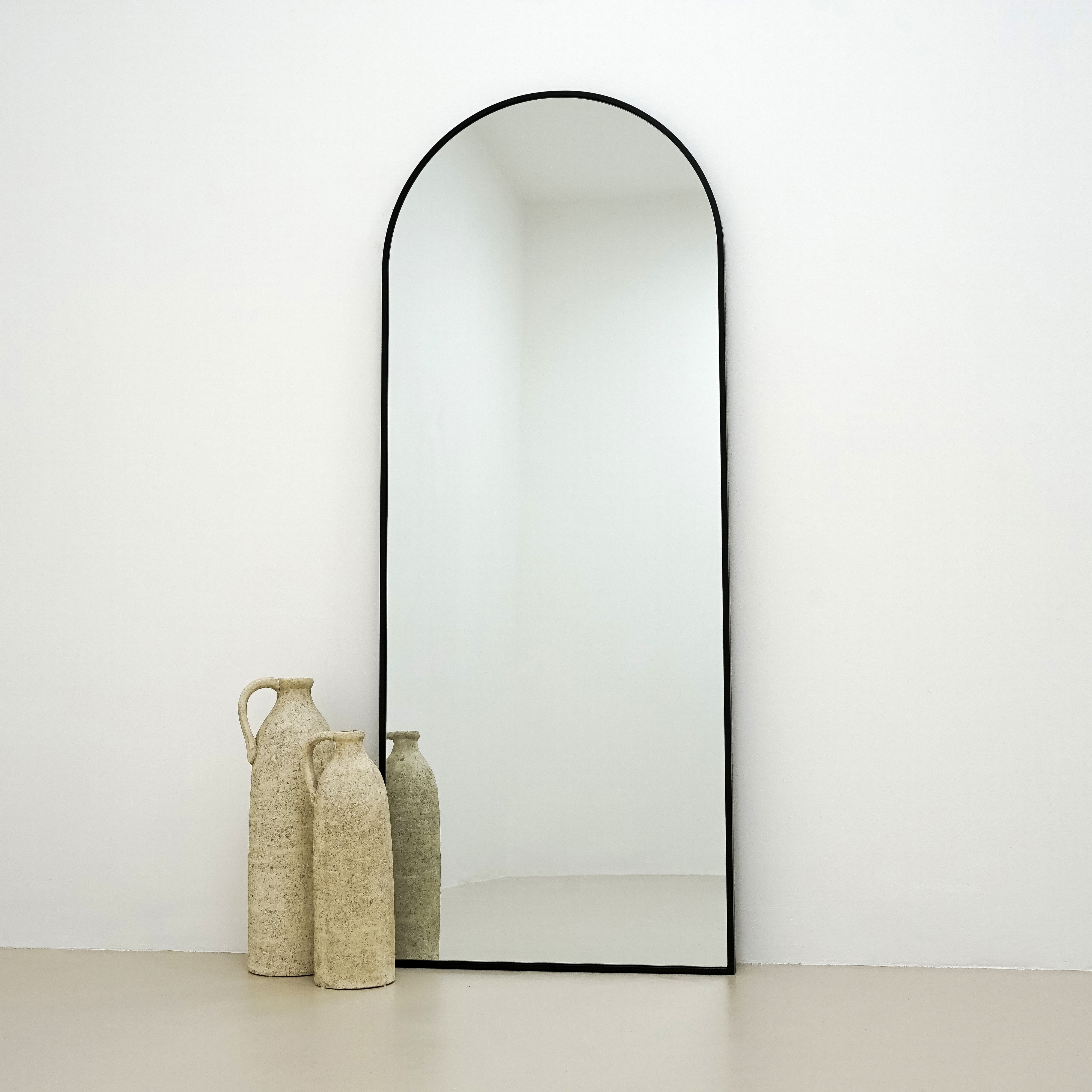 Liberty Mirror - Large Black Arched Metal Mirror 160cm x 60cm