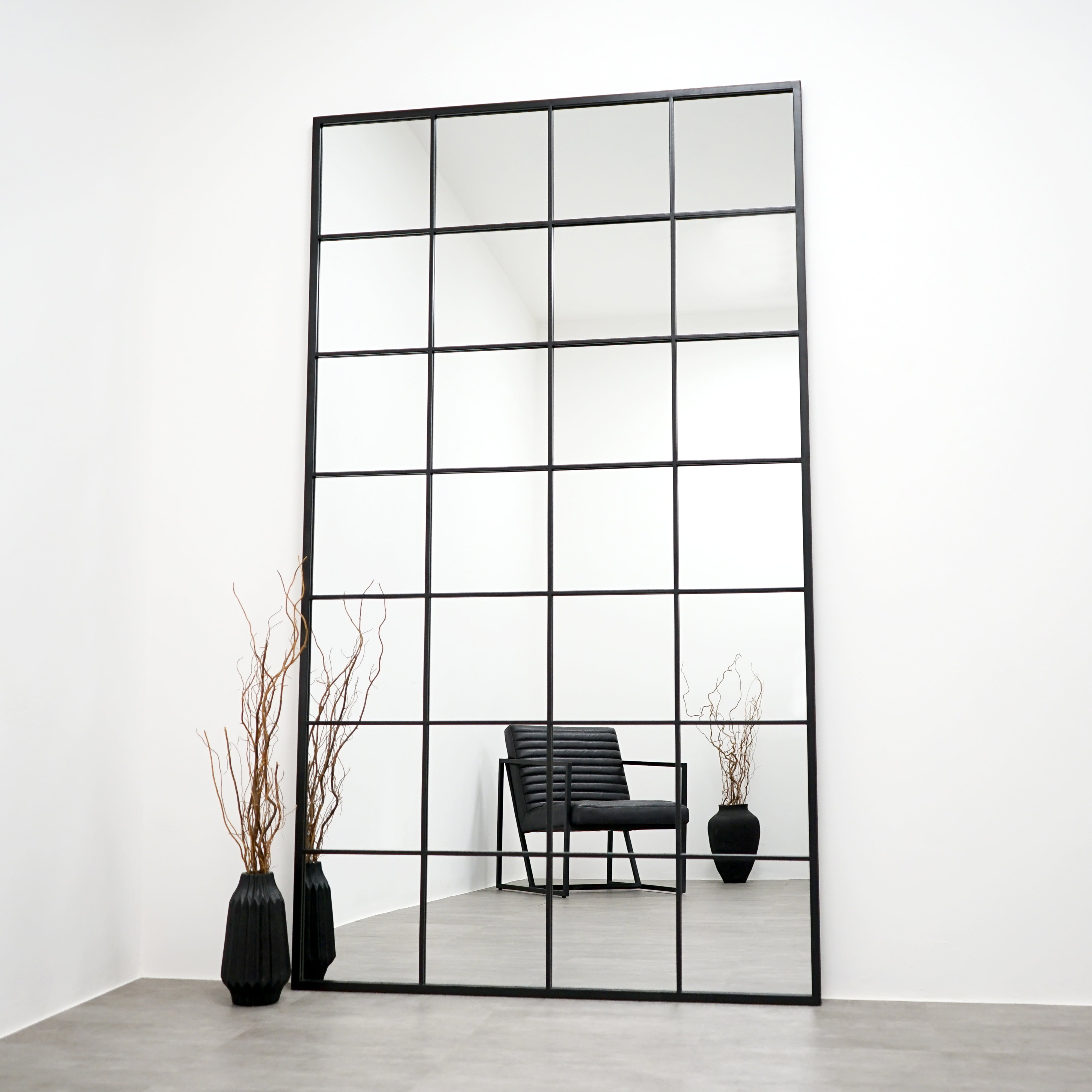 Brooklyn Mirror – Extra Large Full-Length Black Metal Mirror (210 cm x 120 cm)
