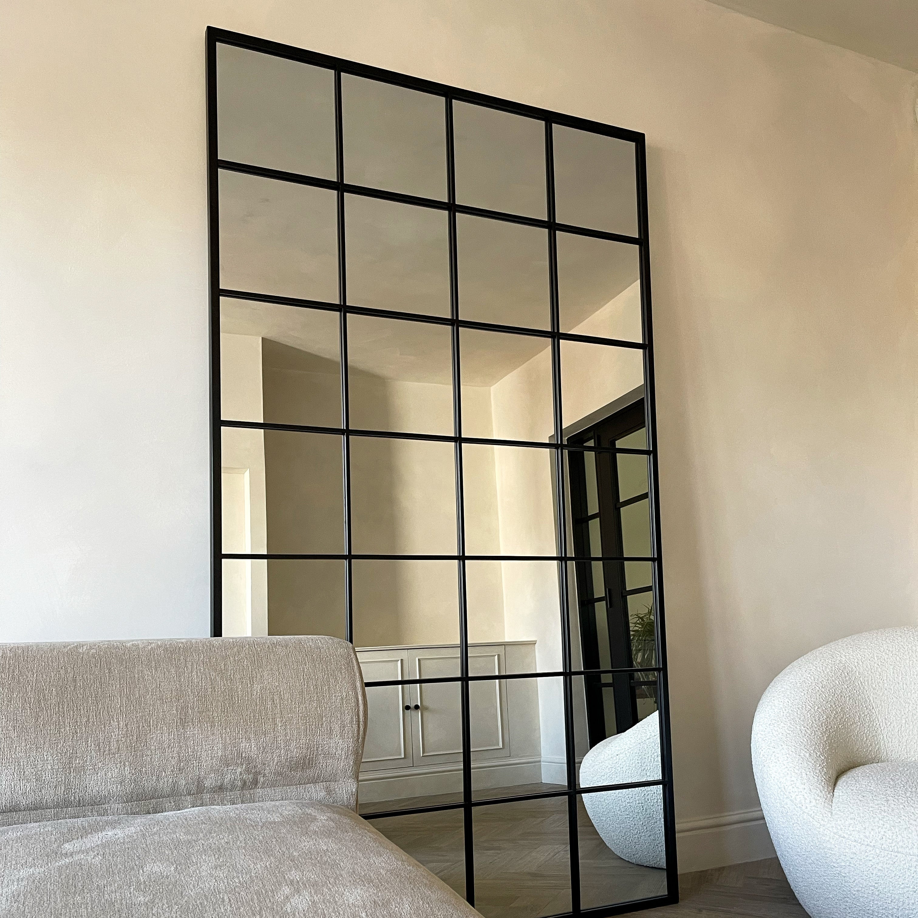 Brooklyn Mirror – Extra Large Full-Length Black Metal Mirror (210 cm x 120 cm)
