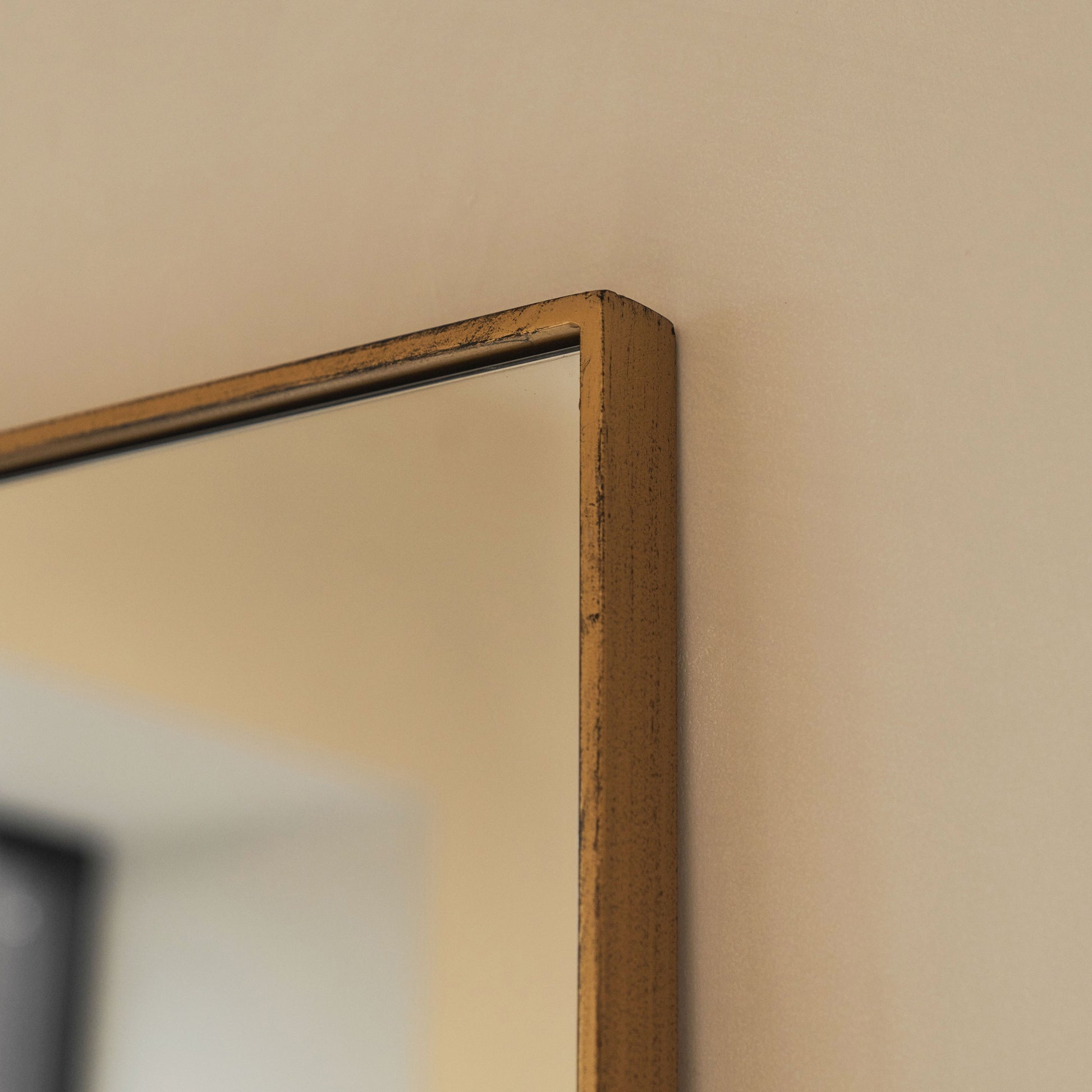Theo Mirror – Extra Large Rectangular Full Body Metal Mirror in Gold (190 cm x 120 cm)