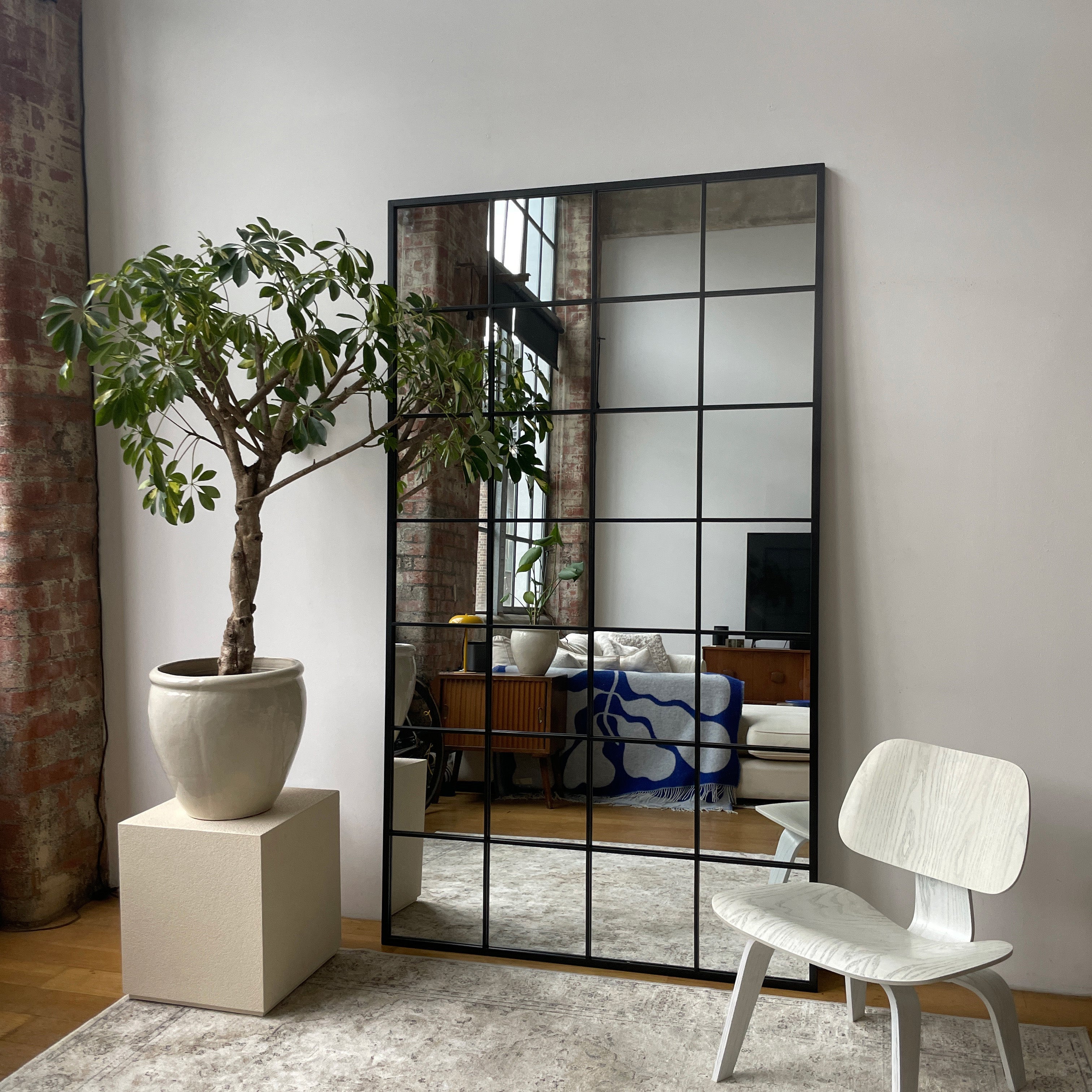 Brooklyn Mirror – Extra Large Full-Length Black Metal Mirror (210 cm x 120 cm)
