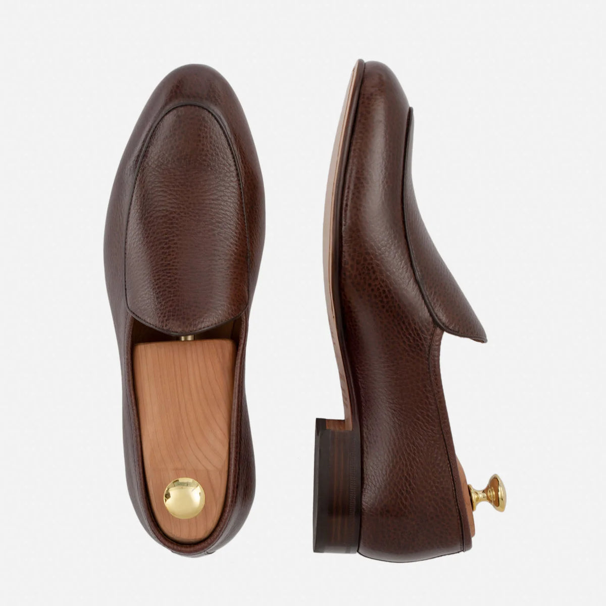 Men's Vincent Belgian Loafers – Premium Pebbled Leather