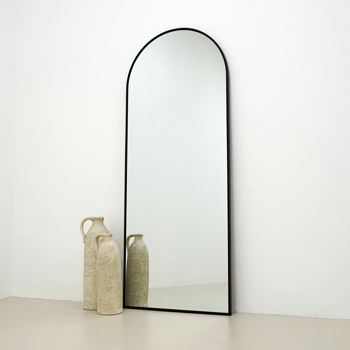 Liberty Mirror - Large Black Arched Metal Mirror 160cm x 60cm