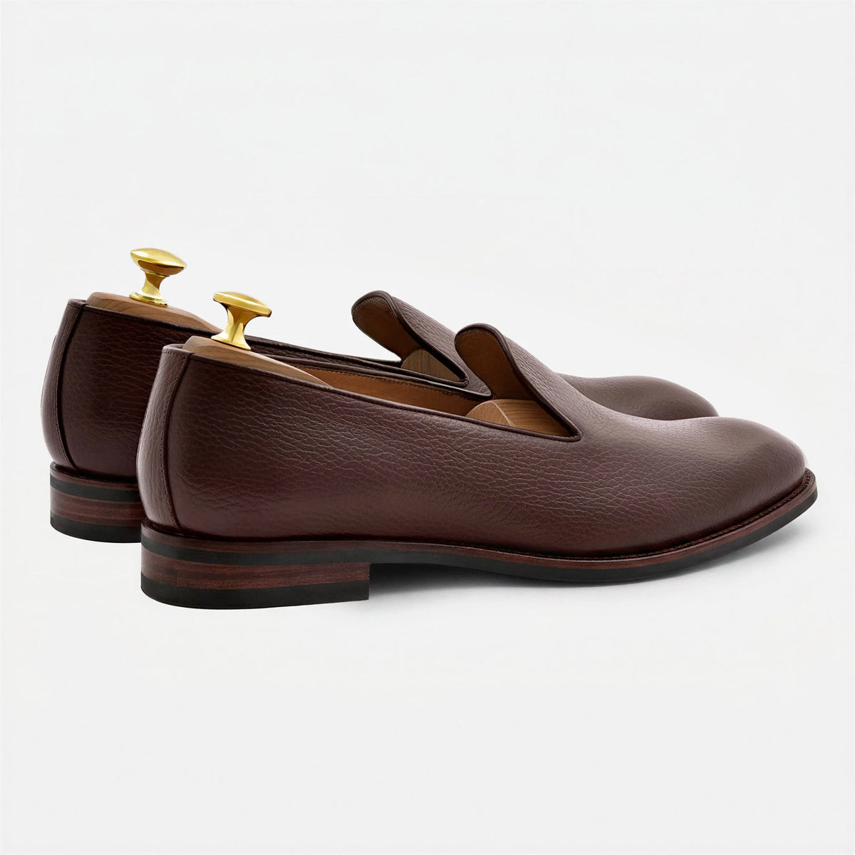 Langford Men's Pebbled Leather Wholecut Loafers