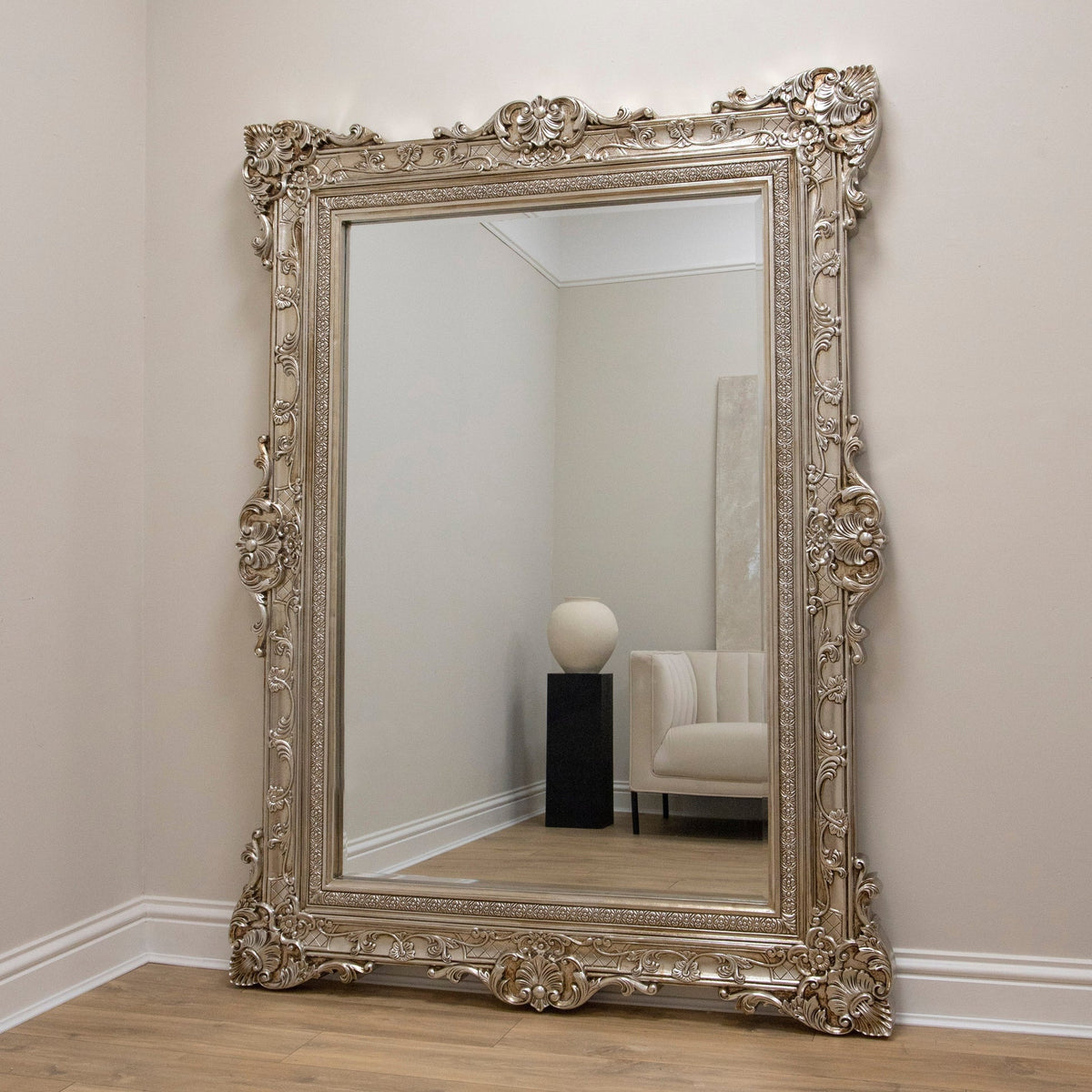 Ella Large Mirror – Champagne decorated floor mirror (190 cm x 140 cm)