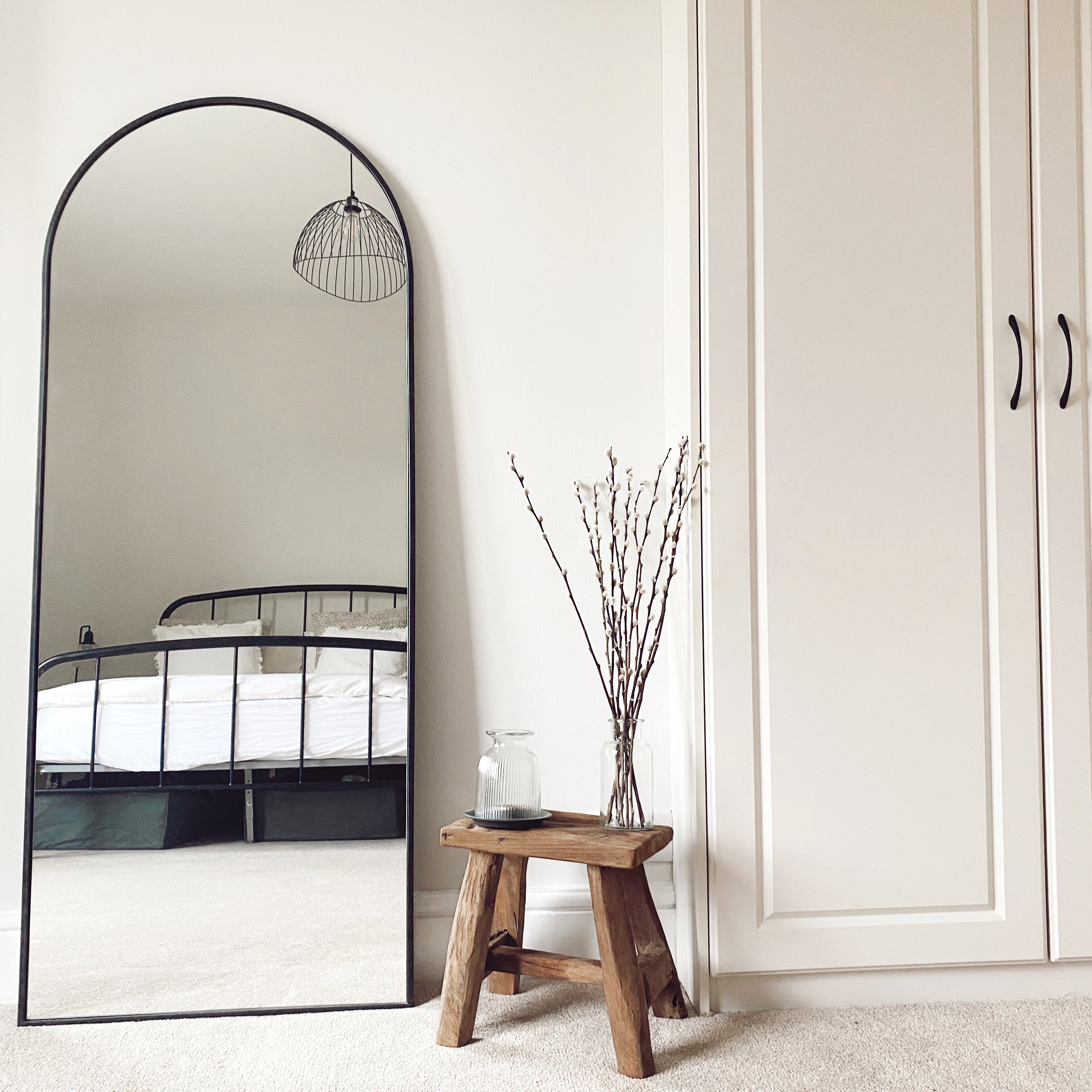 Liberty Mirror - Large Black Arched Metal Mirror 160cm x 60cm