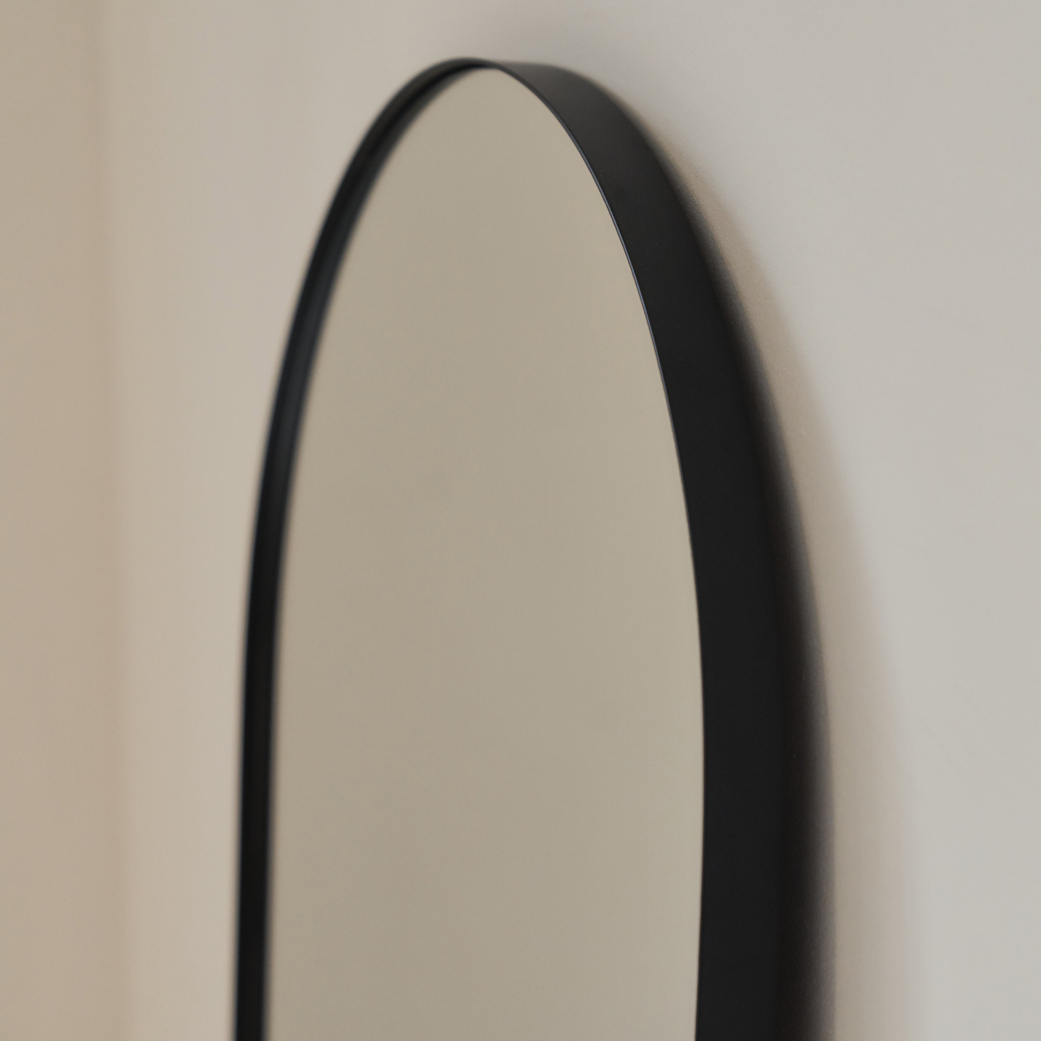 Theo Mirror - Large black curved metal full-length mirror 160cm x 50cm