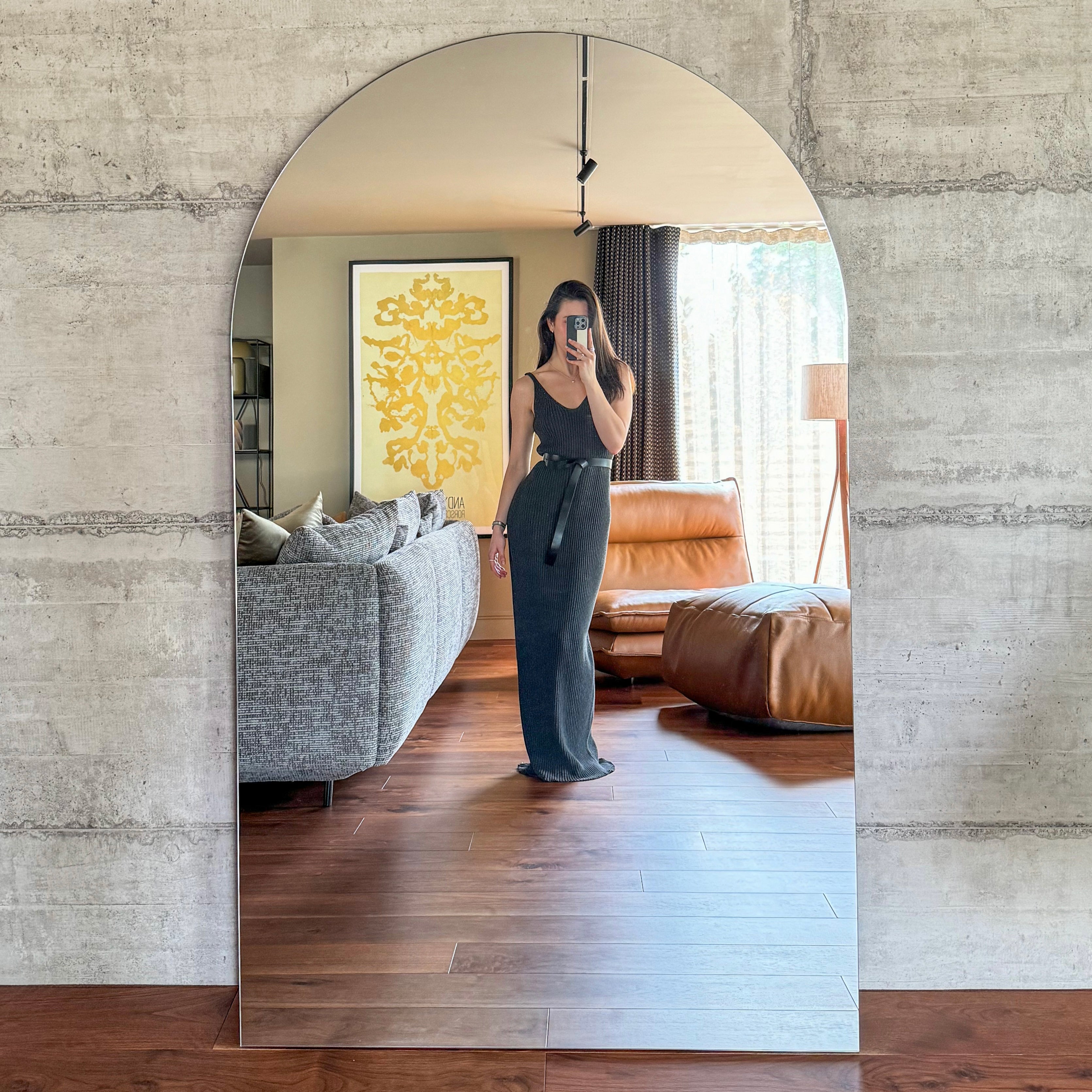 Edge Mirror – Extra large frameless full-length mirror with curved design (179 cm x 110 cm)