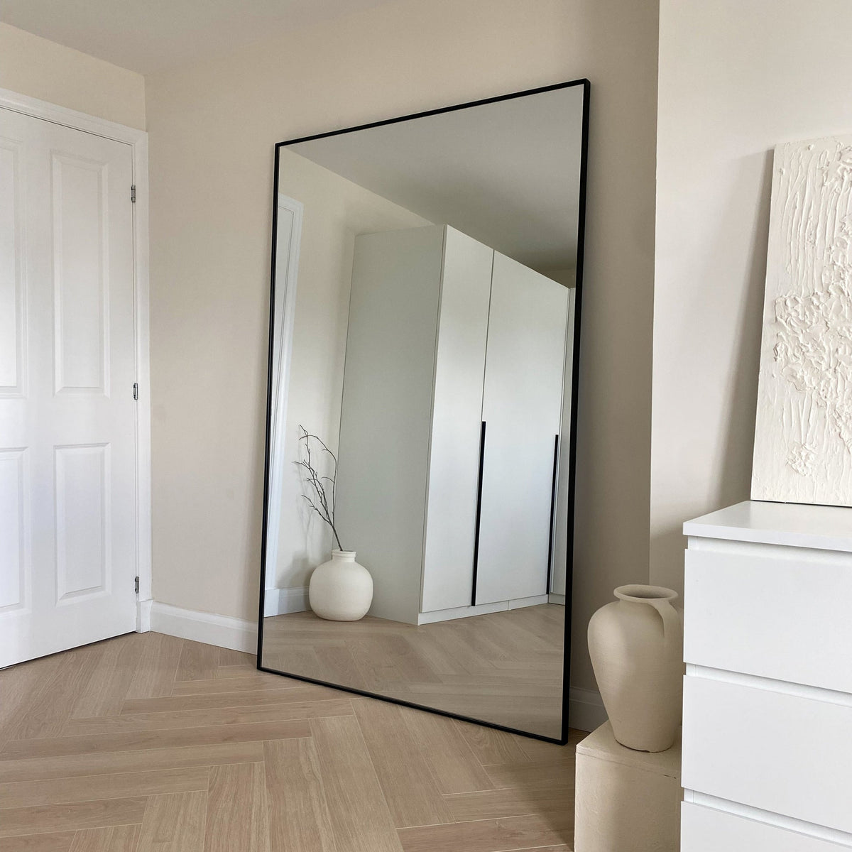 Theo Mirror – Extra large black metal full-length mirror (190 cm x 120 cm)