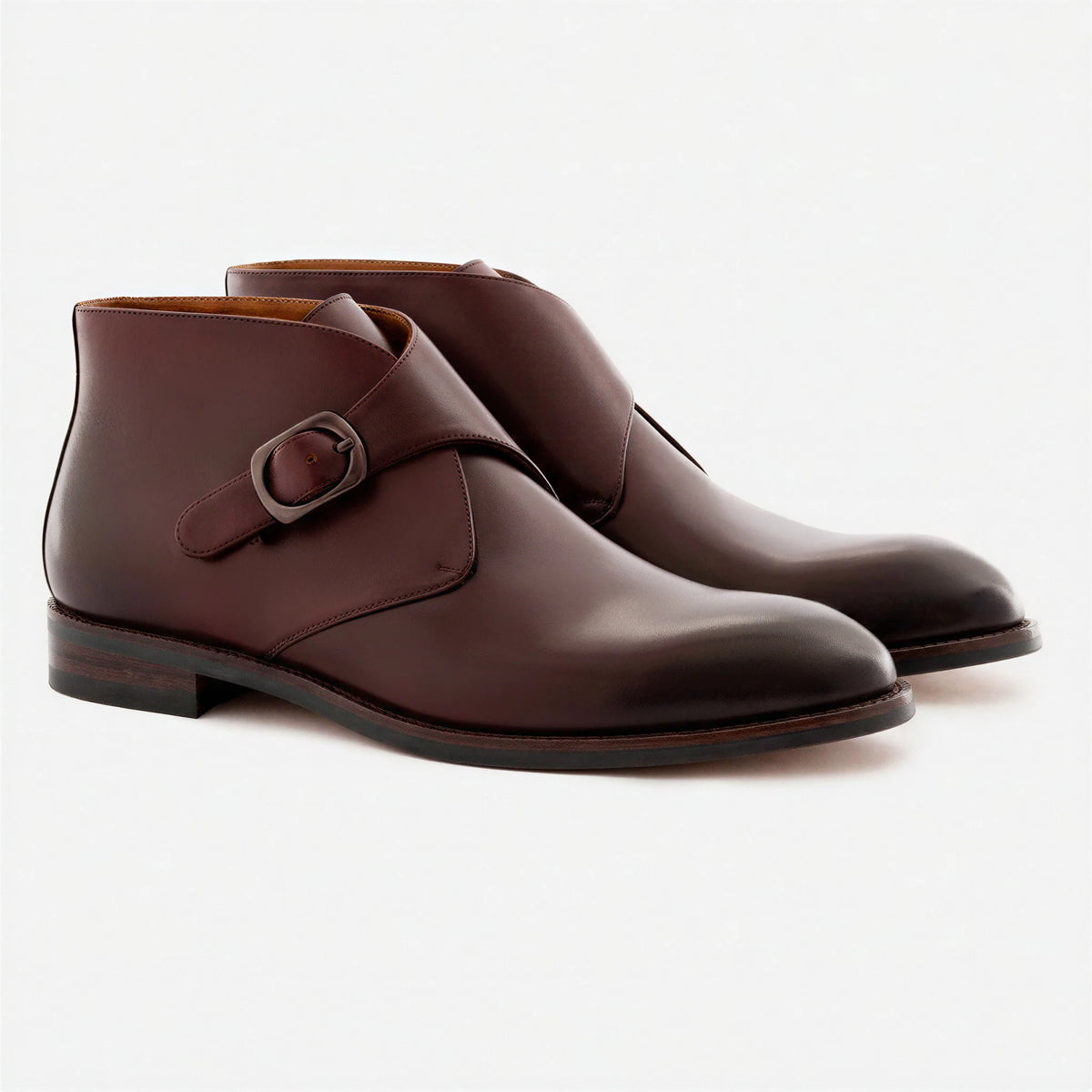 Men’s Gregory Buckle Boots in Premium Full-Grain Leather