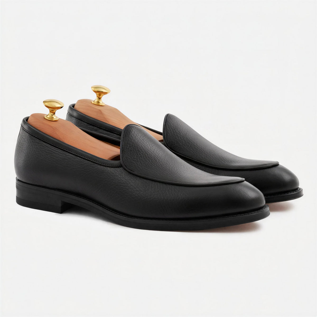 Men's Vincent Belgian Loafers – Premium Pebbled Leather
