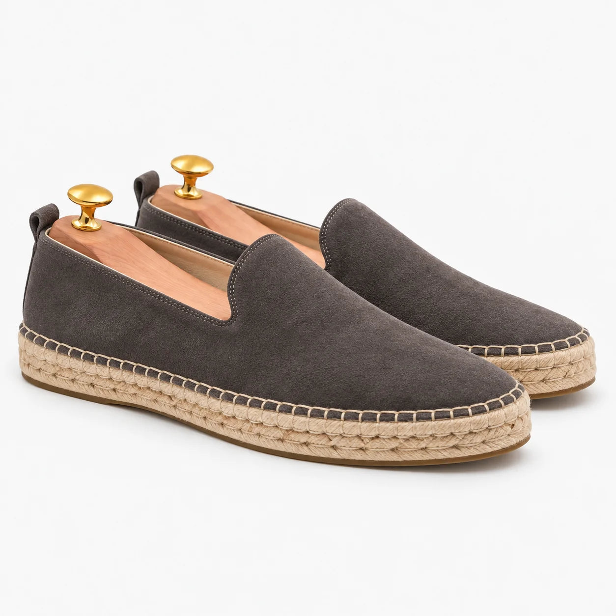 The Espadrille - Light Grey Suede