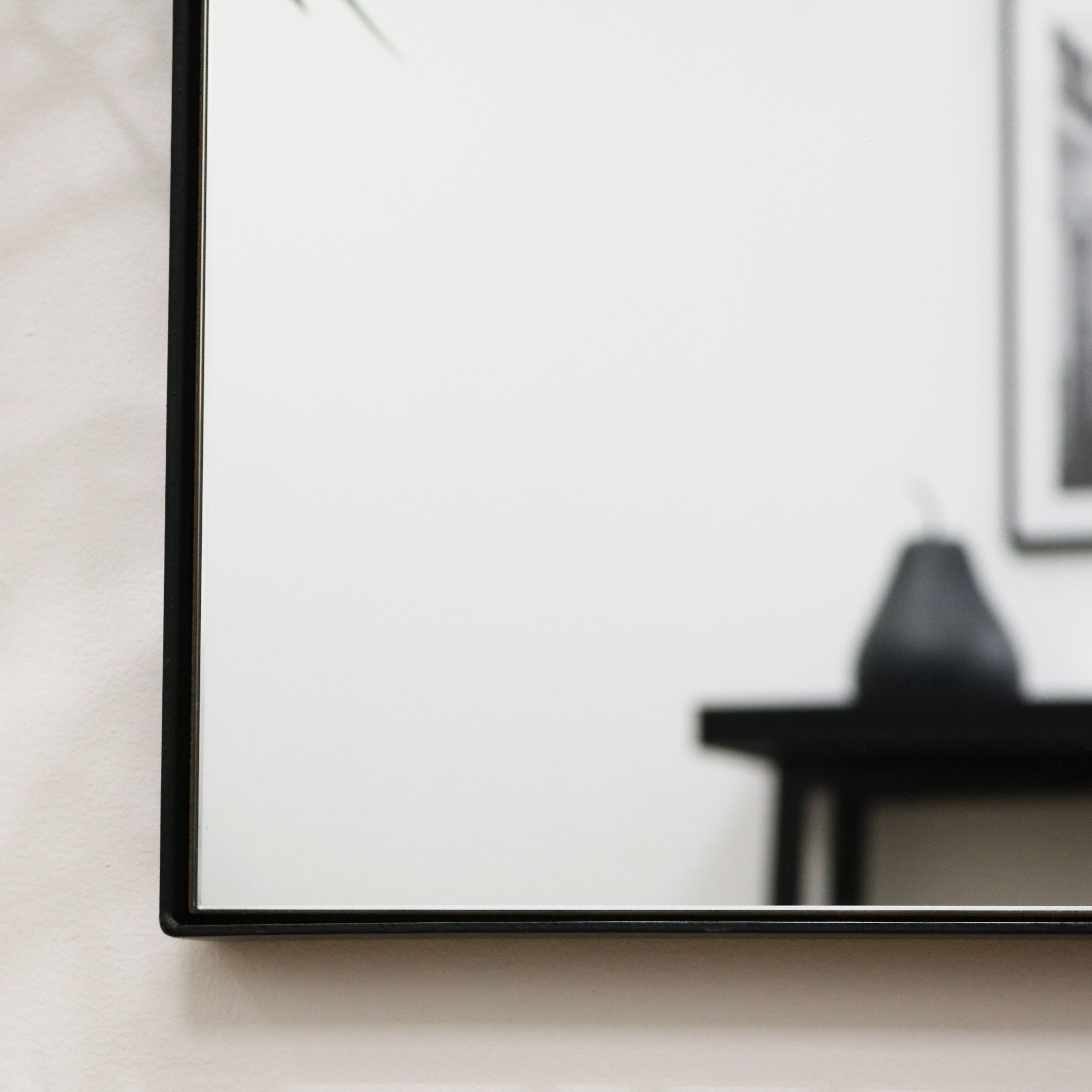 Theo Mirror - Large Rectangular Black Metal Wall Mirror 179cm x 80cm