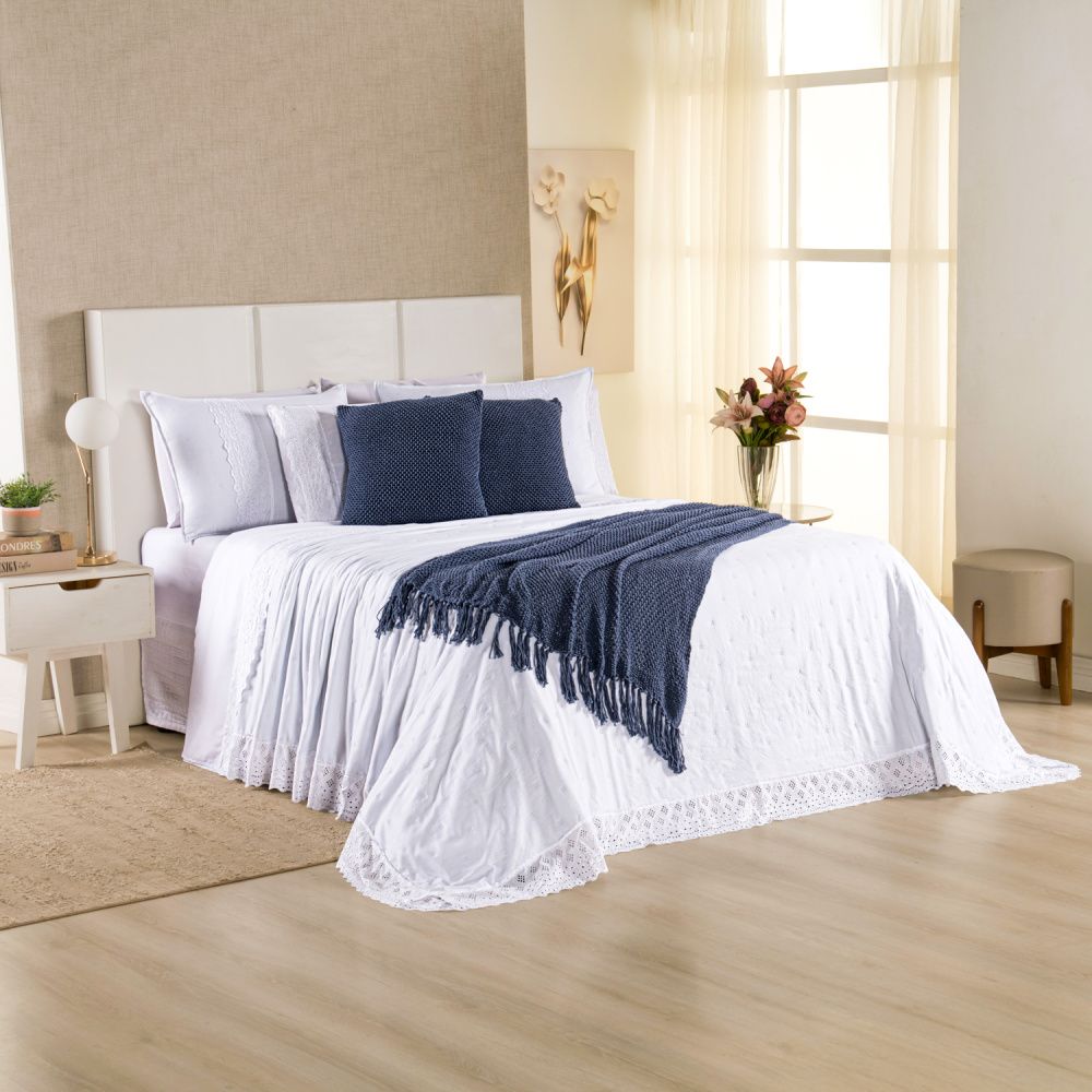 [10 PIEZAS] Juego de cama Serena percal 300 hilos bordado inglés + Set de Toallas Premium de Regalo