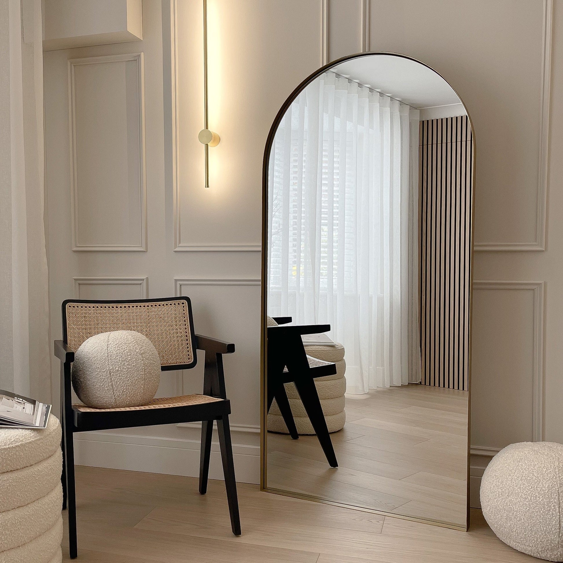 Arcus Mirror - Full-length arched gold metal mirror 170cm x 80cm