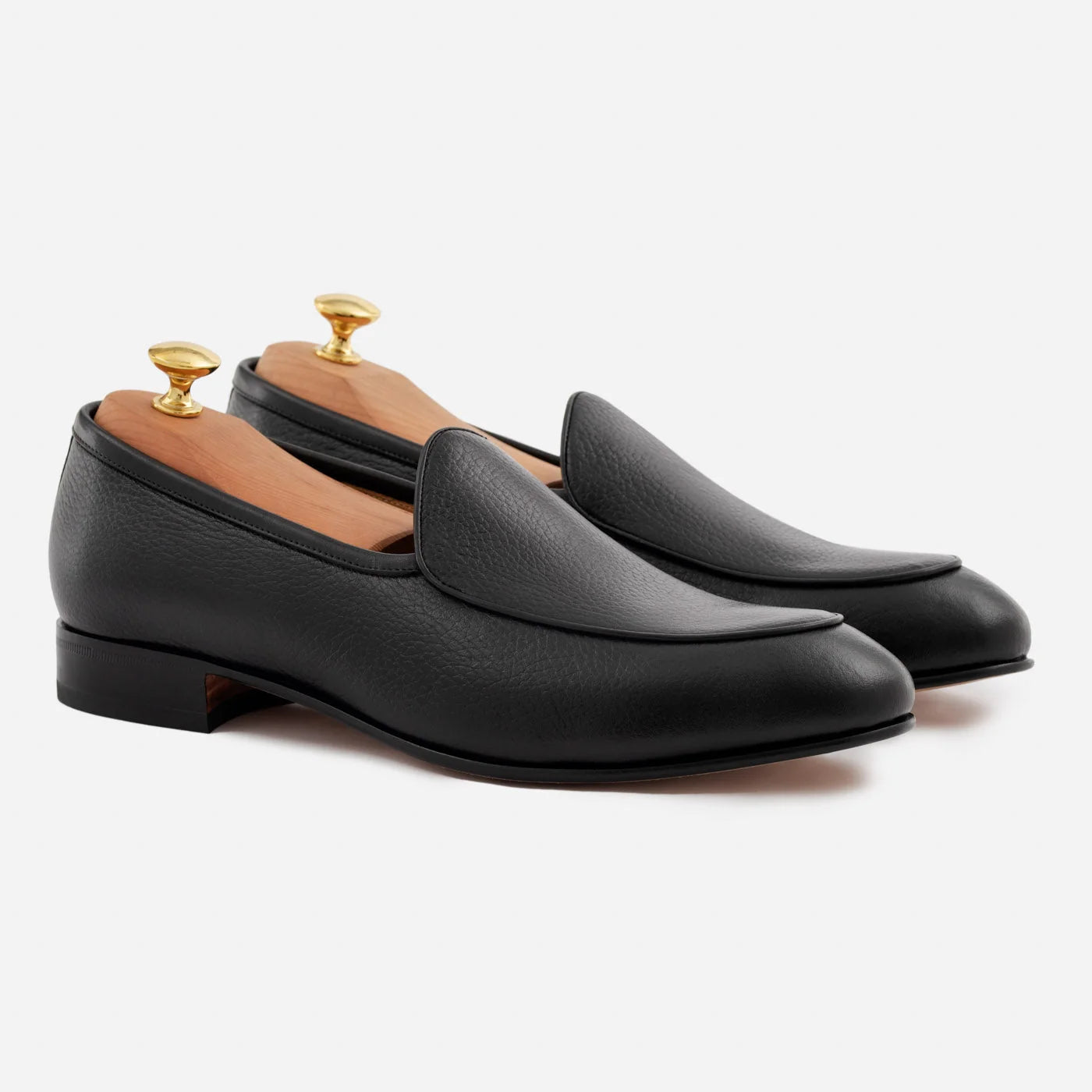 Men's Vincent Belgian Loafers – Premium Pebbled Leather