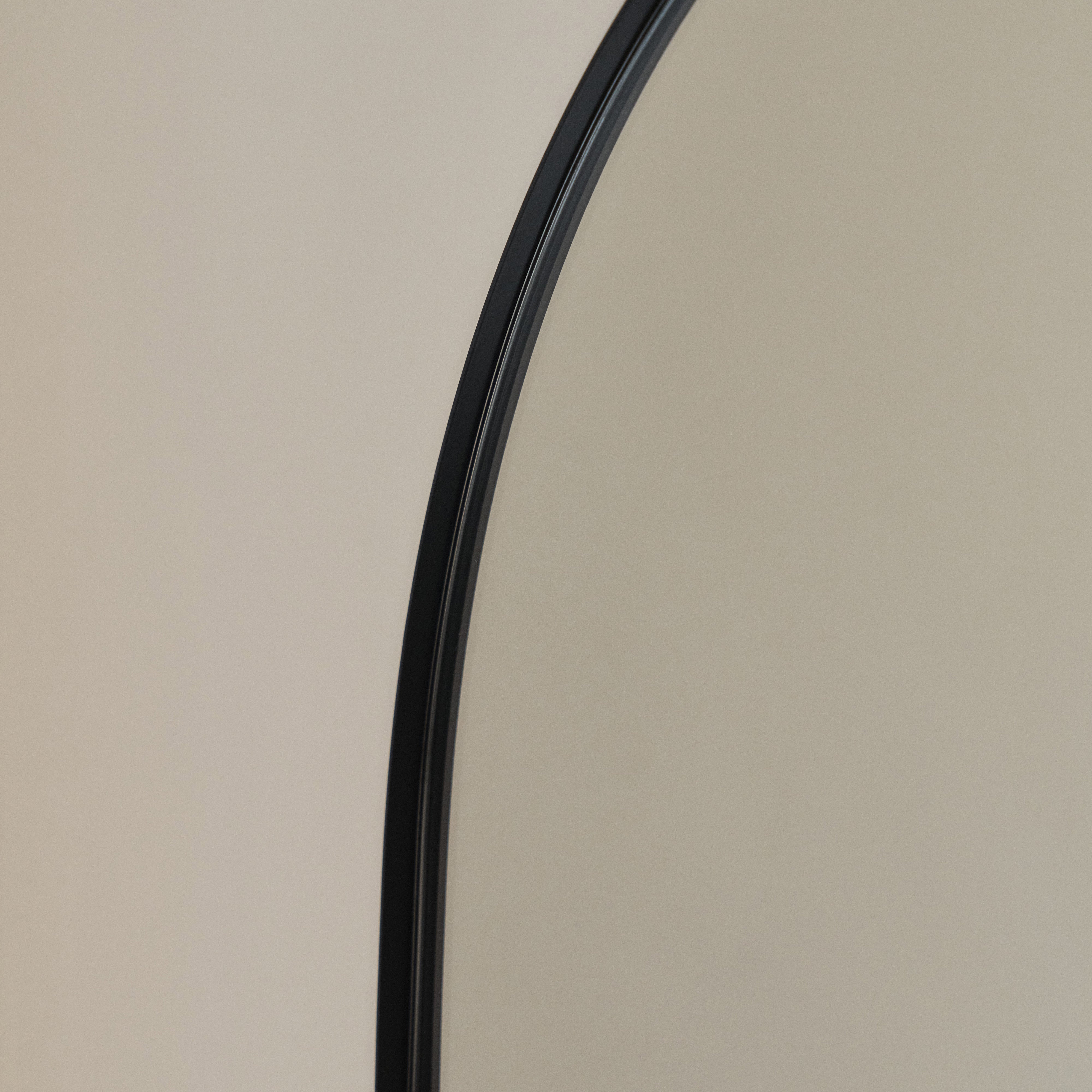 Theo Mirror - Large black curved metal full-length mirror 160cm x 50cm