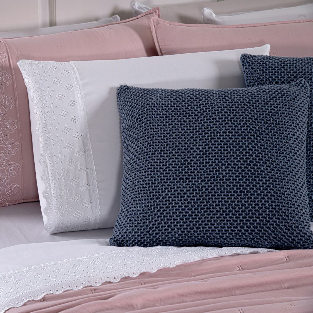[10 PIEZAS] Juego de cama Serena percal 300 hilos bordado inglés + Set de Toallas Premium de Regalo
