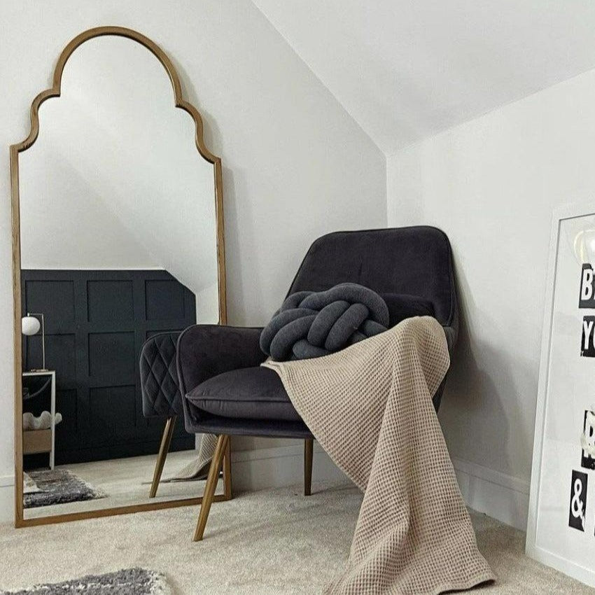 Algiers Mirror - Large Arched Gold Metal Mirror 150cm x 60cm