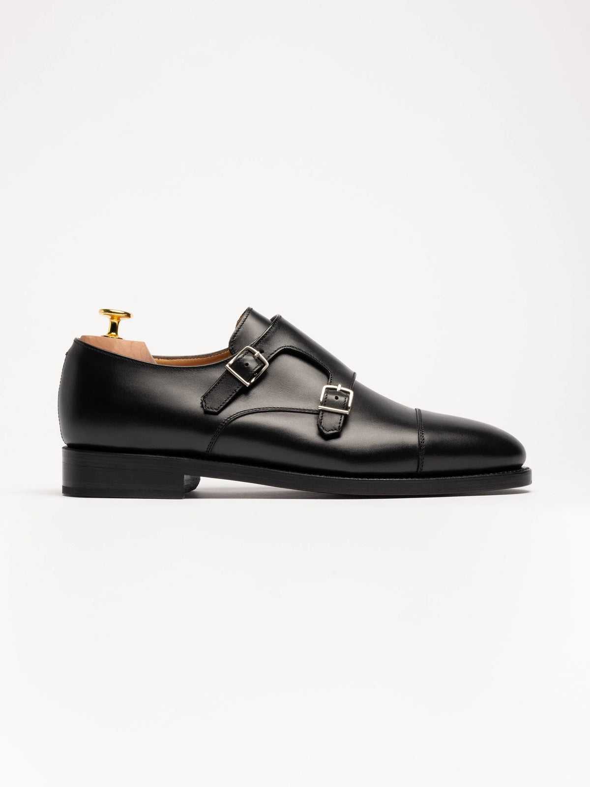 The Double Monkstrap - Black Calf