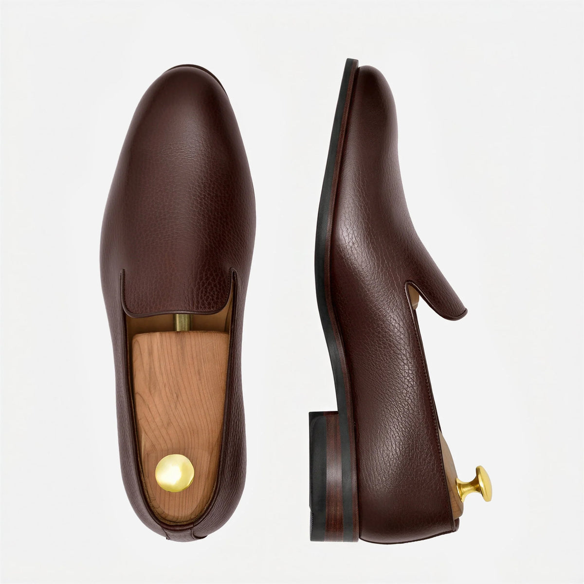 Langford Men's Pebbled Leather Wholecut Loafers
