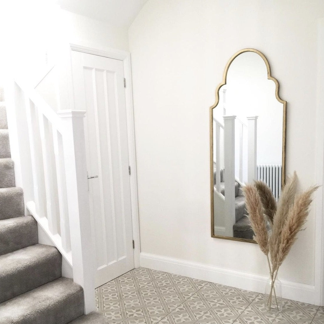 Algiers Mirror - Large Arched Gold Metal Mirror 150cm x 60cm
