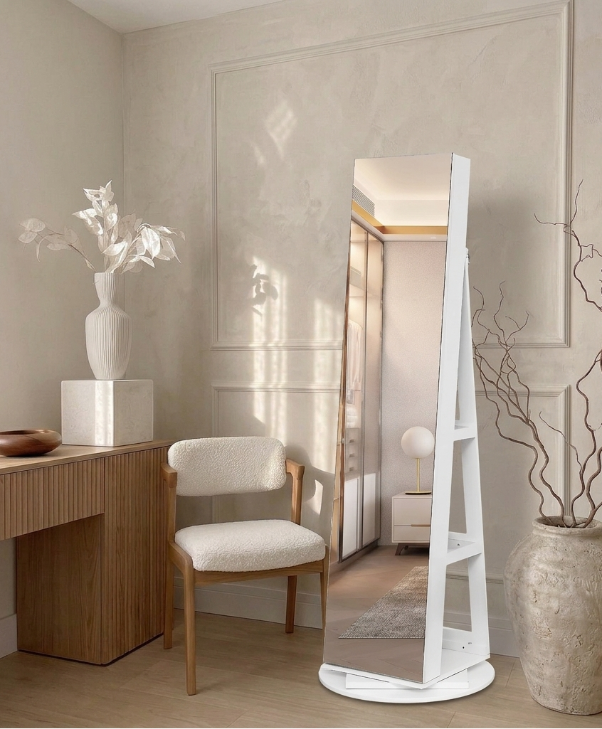 Haus 360° Standing Mirror: Jewelry Cabinet and Integrated Organizer