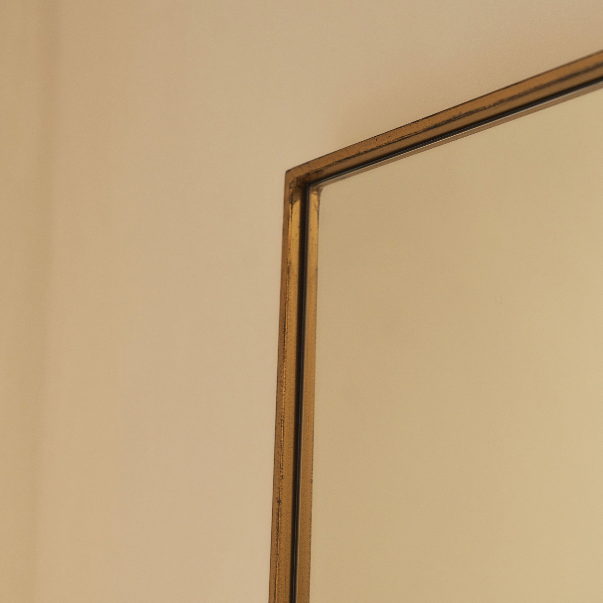 Theo Mirror – Extra Large Rectangular Full Body Metal Mirror in Gold (190 cm x 120 cm)