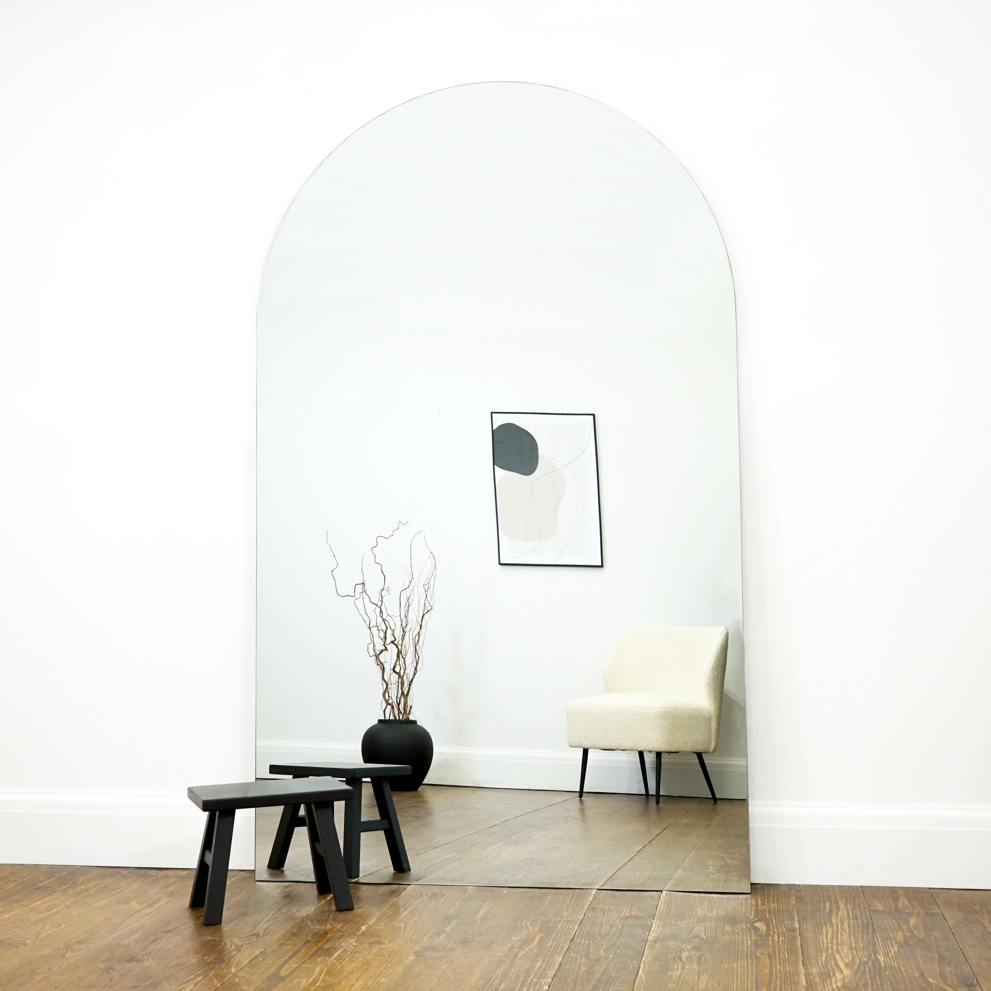 Edge Mirror – Extra large frameless full-length mirror with curved design (179 cm x 110 cm)