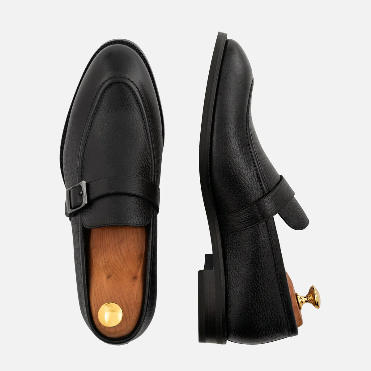 Archie Men’s Pebbled Leather Belted Loafers