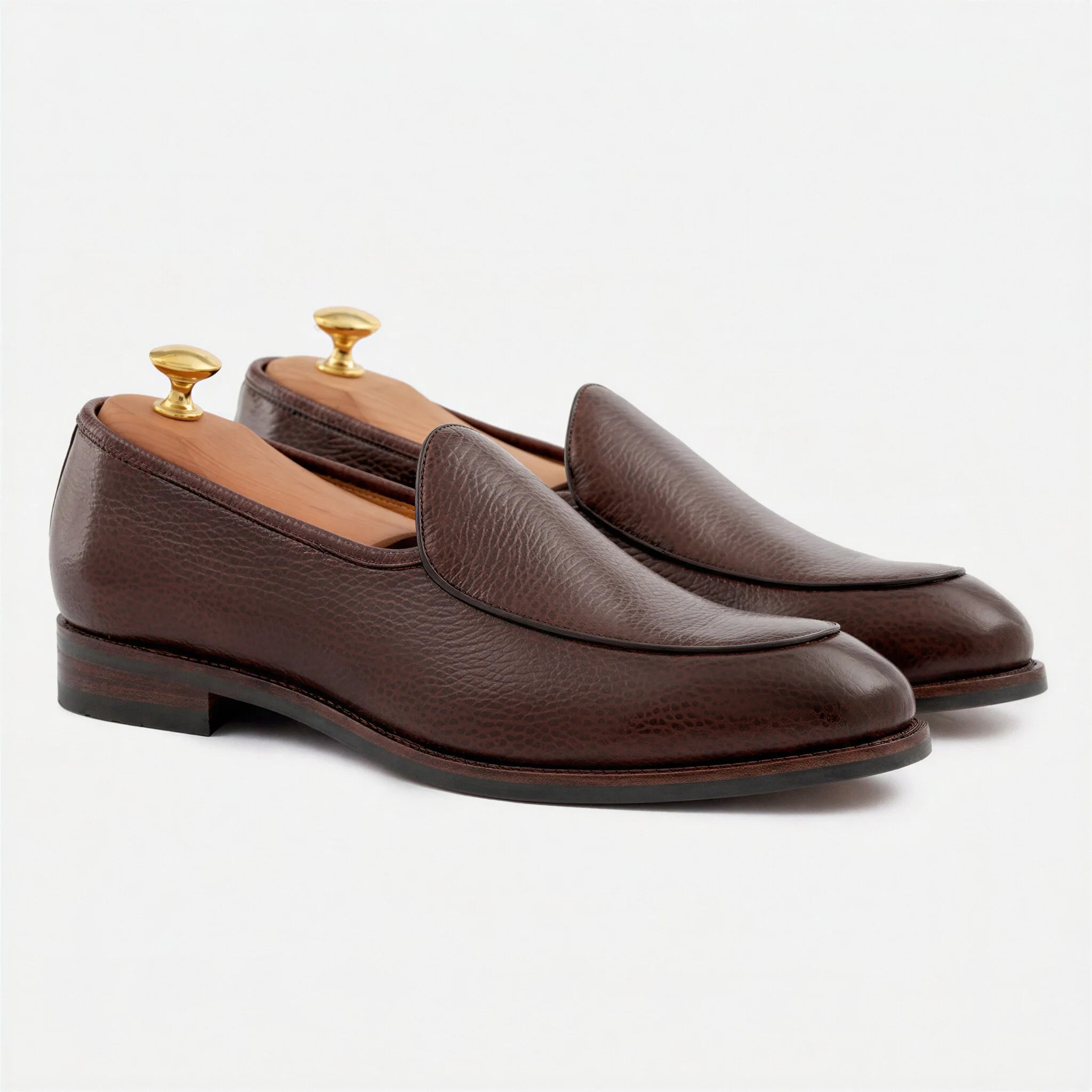 Men's Vincent Belgian Loafers – Premium Pebbled Leather