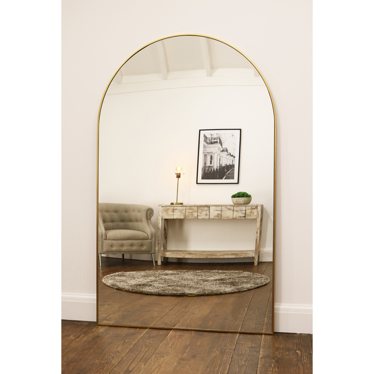 Liberty Mirror – Full-length arched gold metal mirror (180 cm x 110 cm)