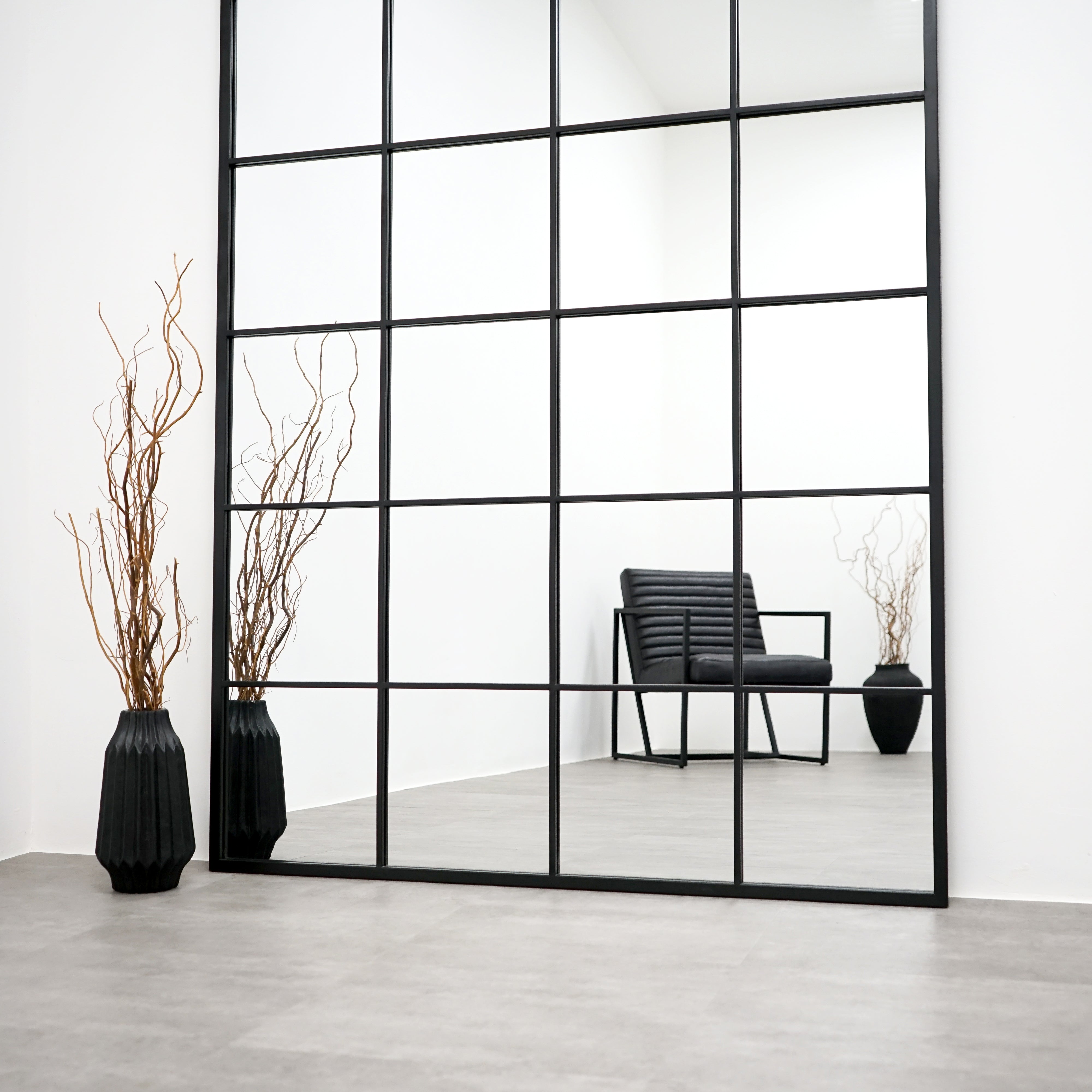 Brooklyn Mirror – Extra Large Full-Length Black Metal Mirror (210 cm x 120 cm)