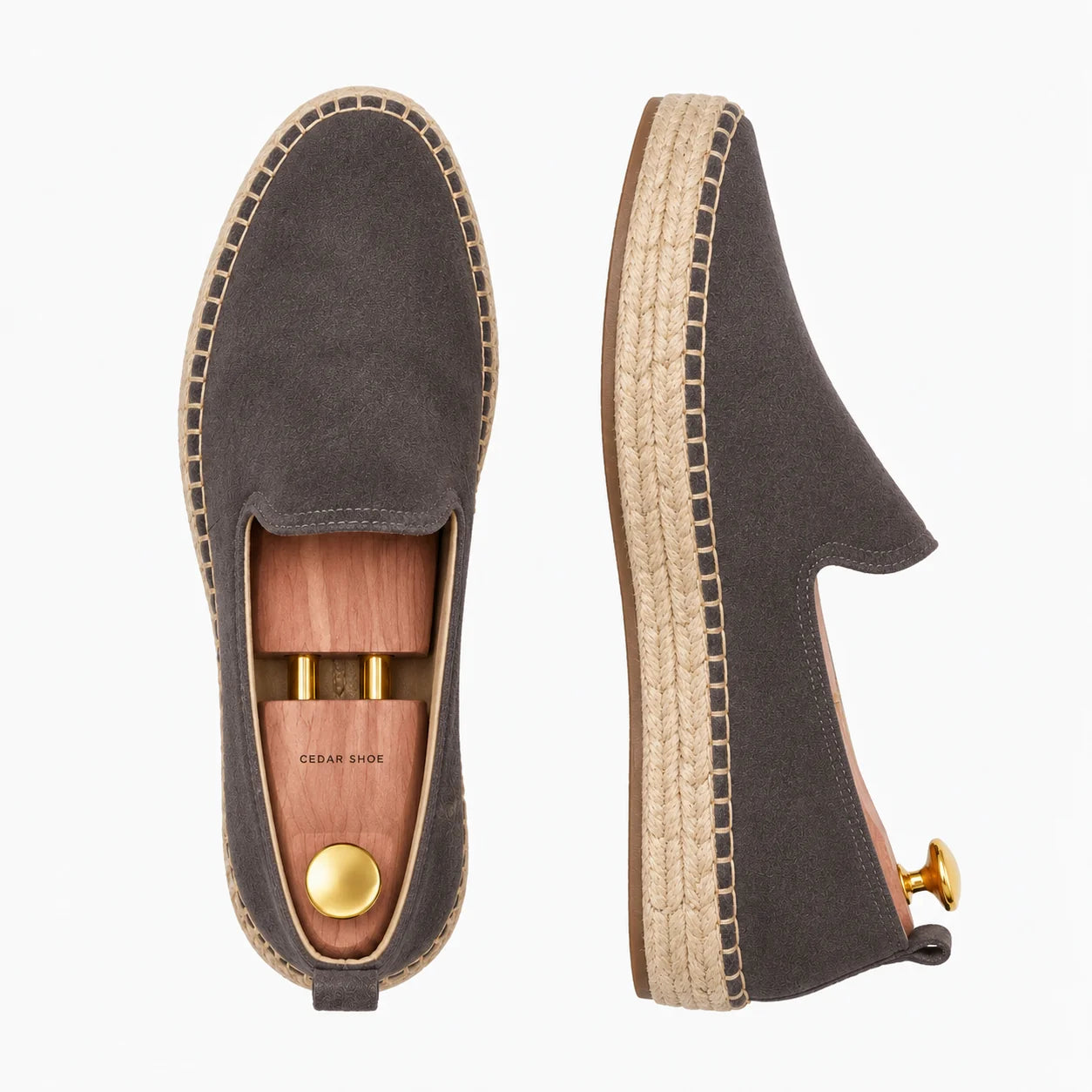 The Espadrille - Light Grey Suede