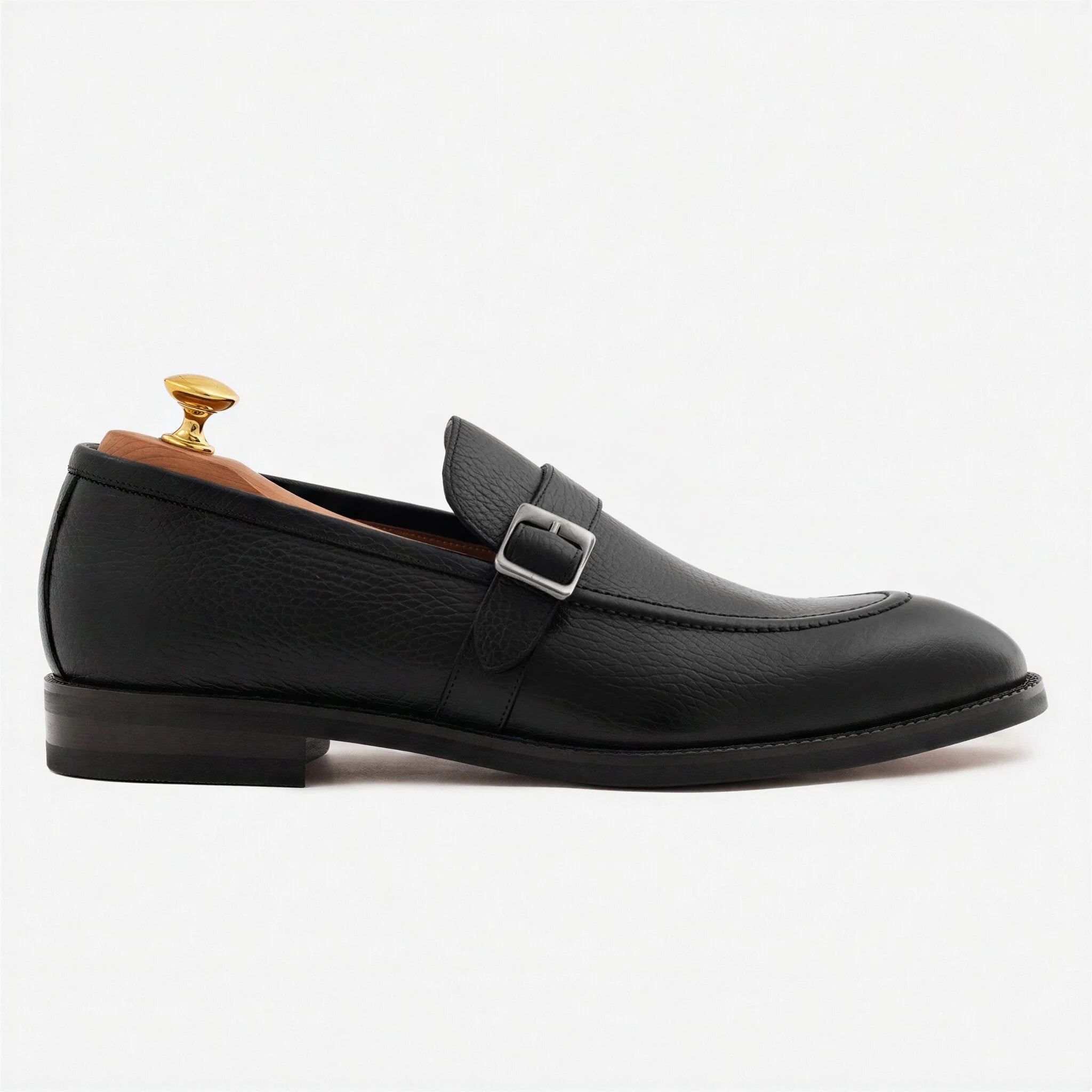 Archie Men’s Pebbled Leather Belted Loafers