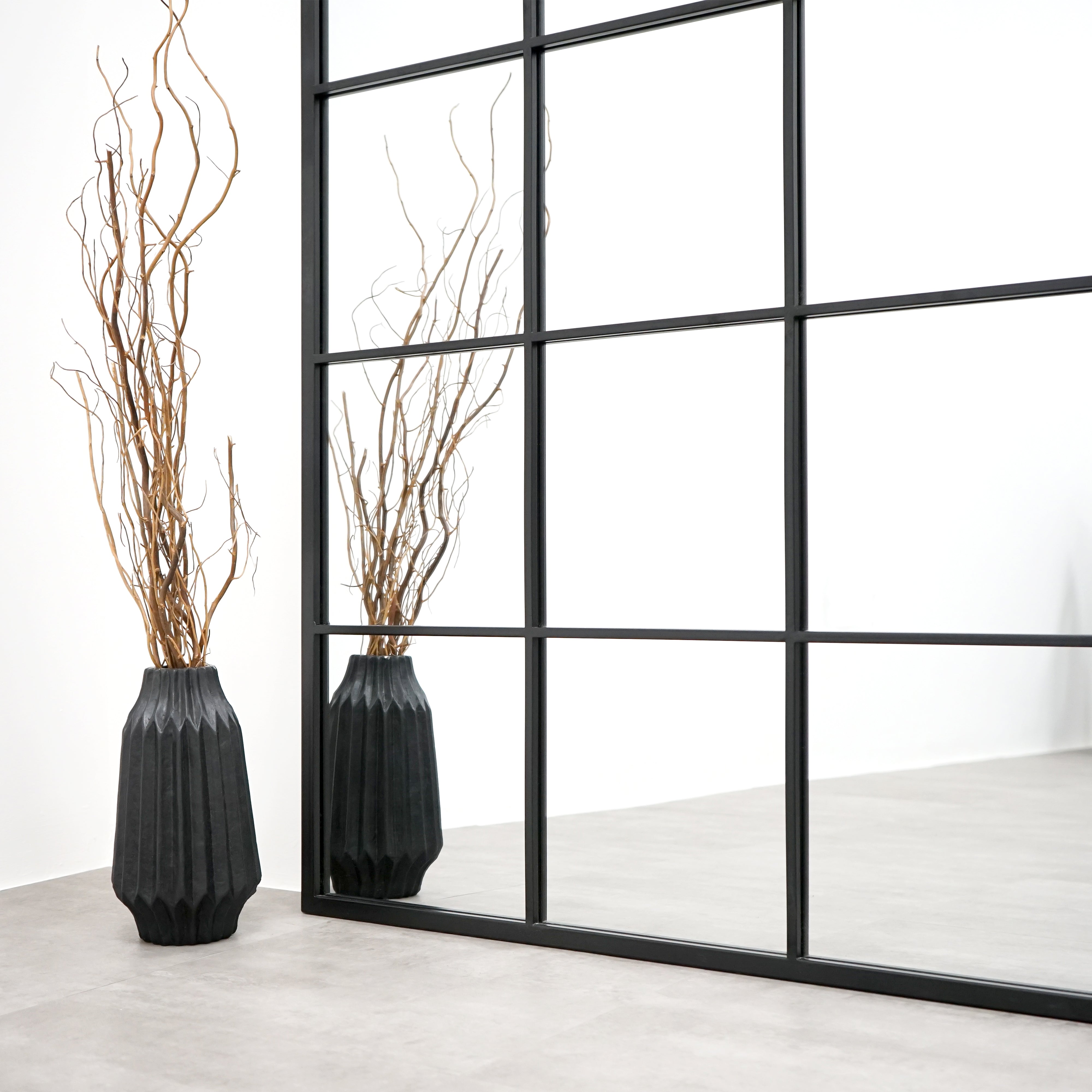 Brooklyn Mirror – Extra Large Full-Length Black Metal Mirror (210 cm x 120 cm)