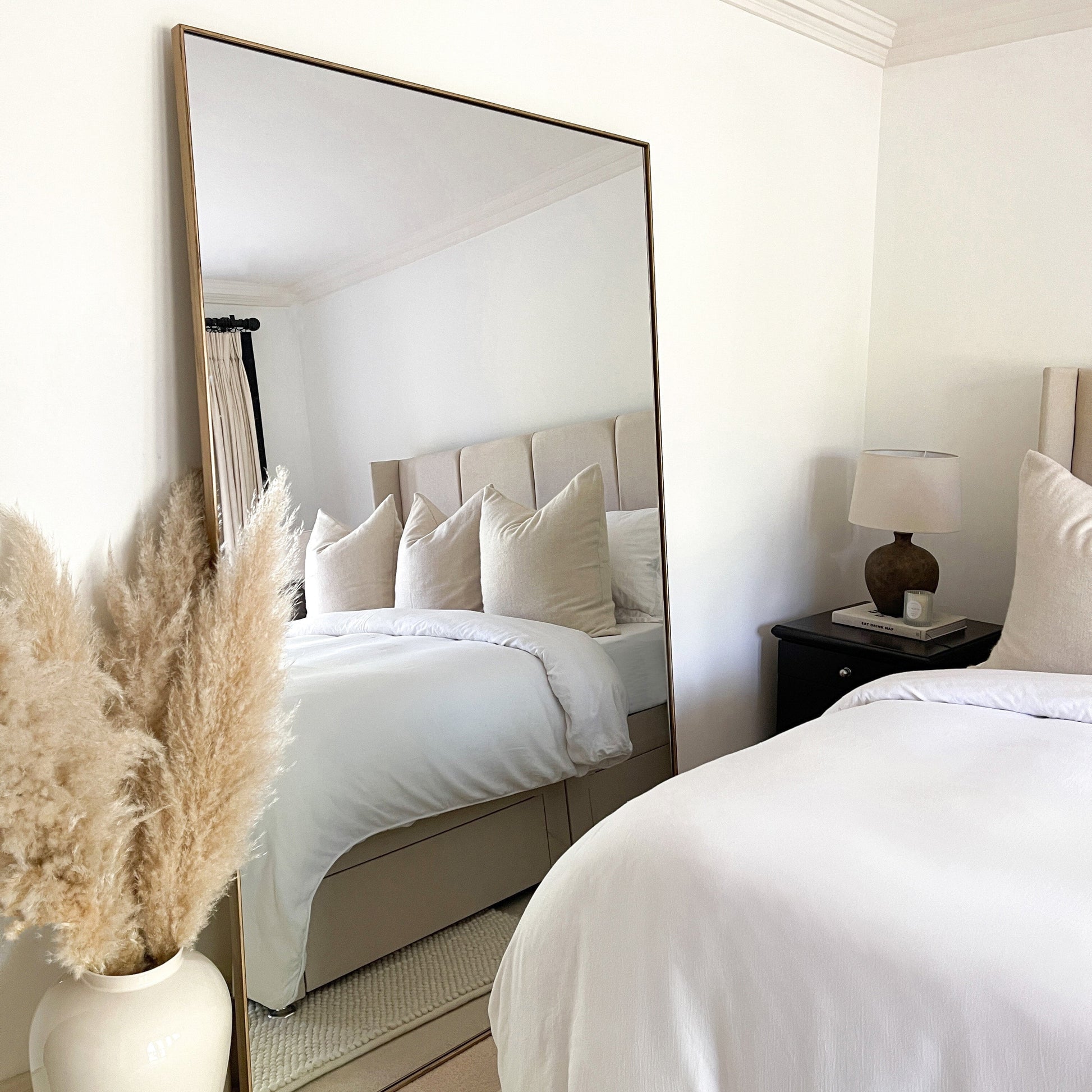Theo Mirror – Extra Large Rectangular Full Body Metal Mirror in Gold (190 cm x 120 cm)